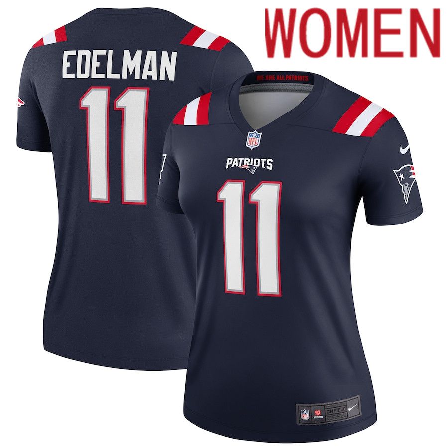 Women New England Patriots #11 Julian Edelman Nike Navy Legend NFL Jersey->women nfl jersey->Women Jersey
